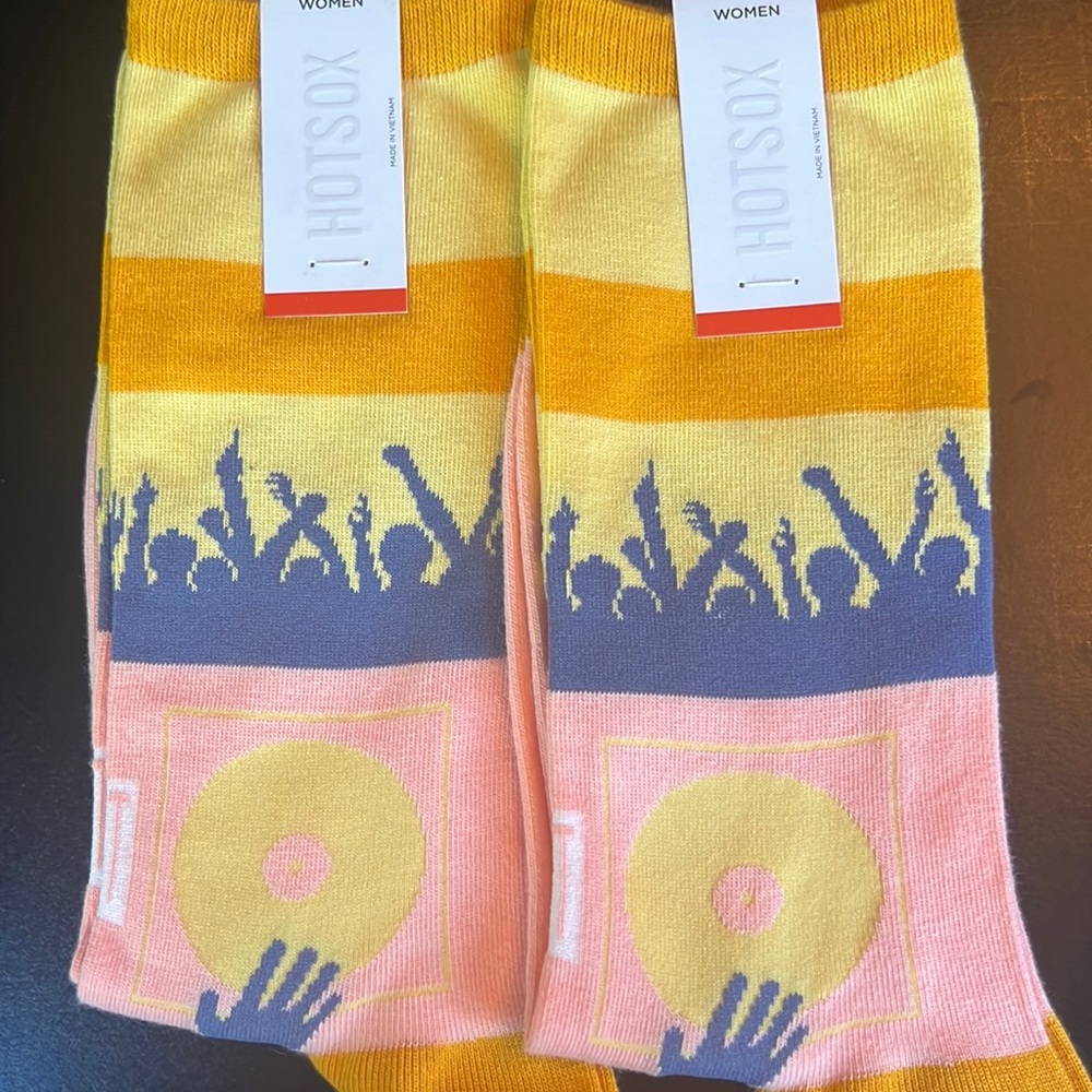HOTSOX White Label DJ scratching turntable @rave socks-NWT-2 available